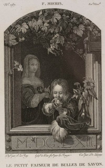 Denis-Sébastien Leroy, Lerouge e De Launay - O pequeno fabricante de bolhas de sabão, segundo Frans van Mieris, o Velho - 1802-1815 de Denis Sebastien Leroy