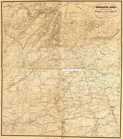 Noroeste da Geórgia (com partes dos Estados limítrofes do Tennessee e Alabama) fazendo parte do Departamento do Cumberland de Denis; United States. War Department. Engineer Bureau Callahan