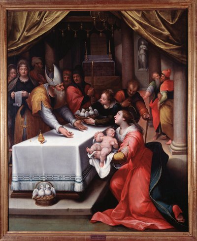 Apresentação de Jesus ao templo (pintura de Denys Calvaert or Calvart