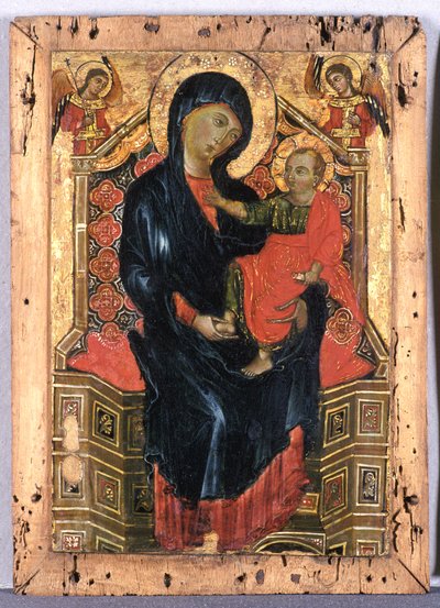 Madonna entronada com criança e dois anjos, c.1300 (tempera em madeira de choupo) de Deodato Orlandi Deodato Orlandi