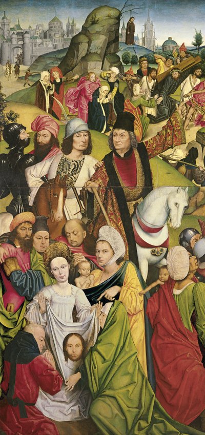 Santa Verônica e um grupo de cavaleiros de Derick Baegert