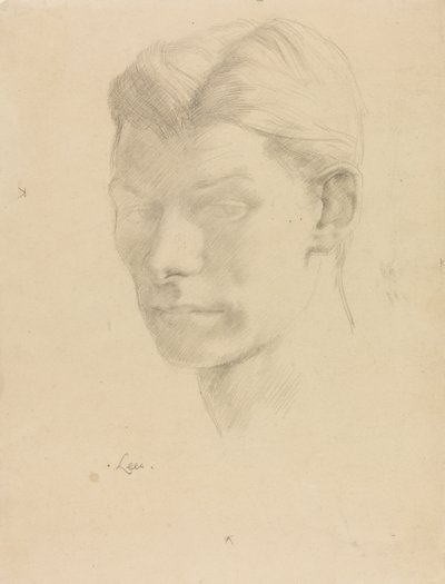 Retrato de um homem, c.1906-08 (lápis sobre papel) de Derwent Lees