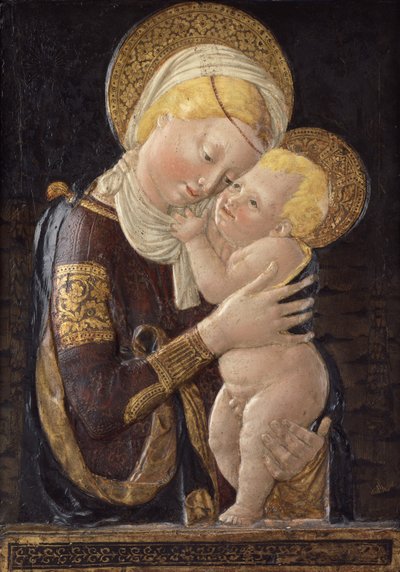 Virgem e Criança, c.1450 (estuque pintado) de Desiderio da Settignano (after)
