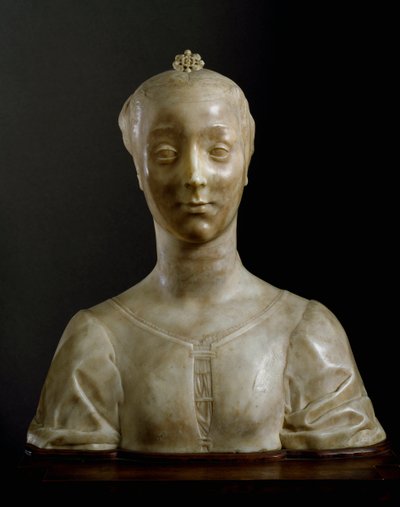 Busto de escultura de mármore de Desiderio da Settignano (ca. 1430-1464) Dim. 146 cm Florença, Museo Nazionale del Bargello de Desiderio da Settignano