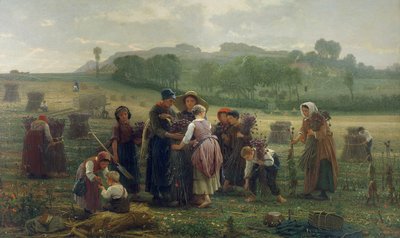 Colhendo papoilas na Picardia, 1860 de Desire Francois Laugee