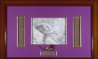 Victor Hugo no seu leito de morte, cerca de 1885 (óleo sobre madeira) de Desire Francois Laugee