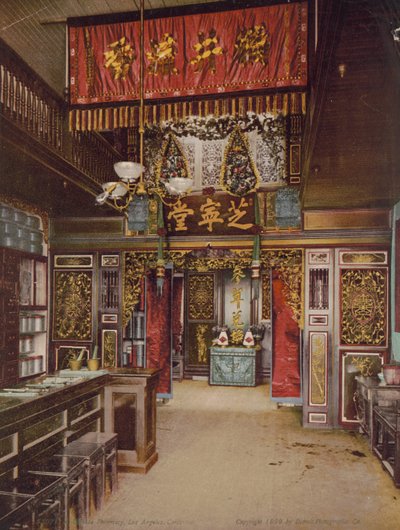 Farmácia chinesa, Los Angeles, Califórnia, 1899 de Detroit Photographic Co.