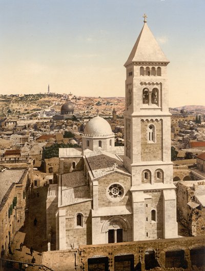 Igreja de São Salvador, Jerusalém, Terra Santa, c.1890-c.1900 (impressão fotocromática) de Detroit Photographic Co.