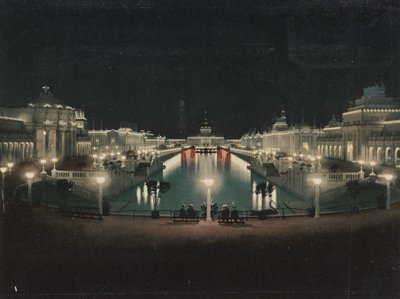 Grand Court iluminado, Exposição Trans-Mississippi, 1898 de Detroit Photographic Co.