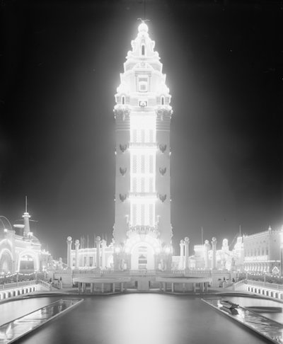 Dreamland at night, Coney Island, New York City, c.1905 (foto a p/b) de Detroit Publishing Co.