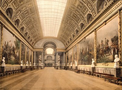Galeria das batalhas, Versalhes, c.1890-1900 (photochrom) de Detroit Publishing Co.