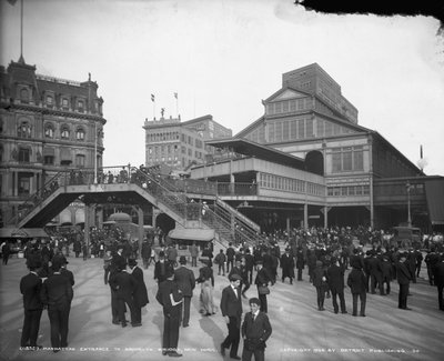 Entrada de Manhattan para a Brooklyn Bridge, Nova York, c.1905 de Detroit Publishing Co.