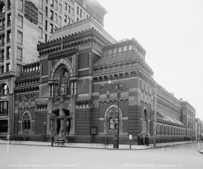 Academia de Belas Artes da Pensilvânia, Filadélfia, Pensilvânia, EUA, c.1900 (foto a p/b) de Detroit Publishing Co.