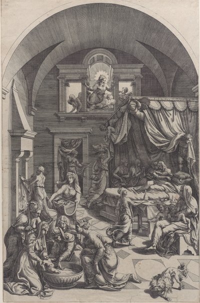Nascimento de São João Batista, 1555-88. de Diana Mantuana