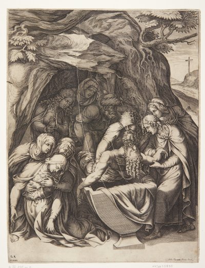 Virgem Maria no túmulo de Cristo de Diana Scultori