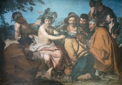 Triunfo de Baco, também conhecido como os bebedores, depois de Diego Velázquez (tempera sobre papel colado a tela) de Diego Rodriguez de Silva y (after) Velazquez