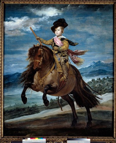 Retrato equestre do Príncipe Baltasar Carlos (1629-1646). Pintura de Diego Rodriguez de Silva y Velasquez (1599-1660). de Diego Velázquez
