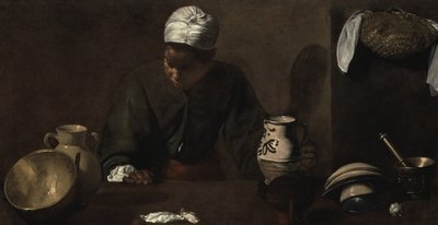 Cena da cozinha, 1618-20 de Diego Velázquez