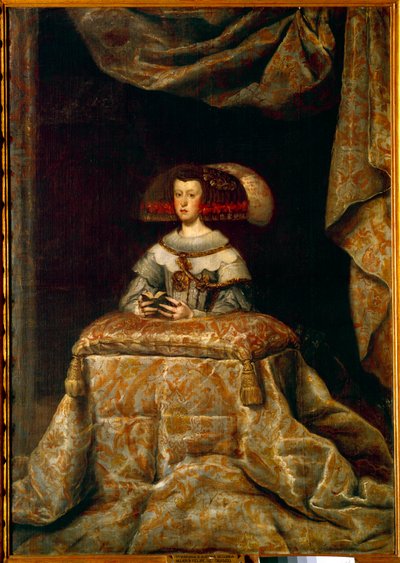 Retrato de Marianne da Áustria (1631-1696) em oração (Maria Ana ou Maria Ana da Áustria, segunda esposa de Filipe IV da Espanha). Pintura de Diego Velasquez (1599-1660) ec. esp. de Diego Velázquez