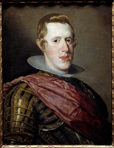 Retrato de Filipe IV (1605-1665), Rei de Espanha. Pintura de Diego Rodriguez de Silva y Velasquez (1599-1660) de Diego Velázquez