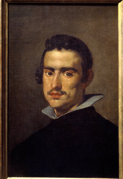 Retrato de um homem jovem (presumir auto-retrato). Pintura de Diego Rodriguez de Silva y Velasquez (1599-1660) de Diego Velázquez