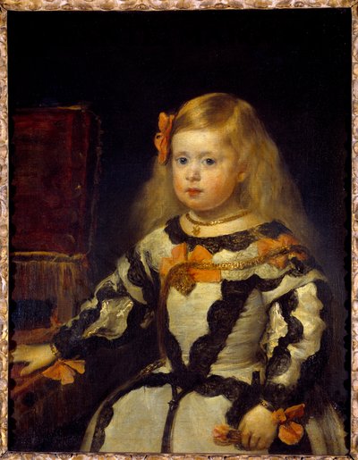 Retrato da Infante Maria Marguerite (1651-1673) filha de Filipe IV. Pintura de Diego Velasquez (Velázquez de Diego Velázquez