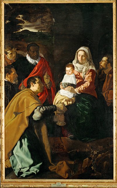 A Adoração dos Reis Magos ... (pintura sobre tela) de Diego Rodriguez de Silva y Velazquez
