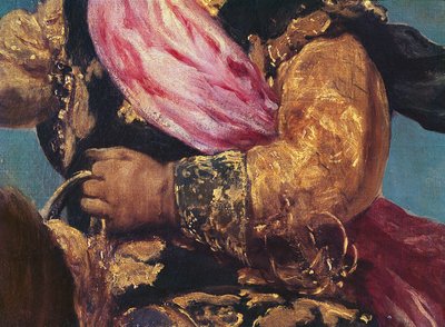 Detalhe do príncipe Balthasar Carlos a cavalo, c.1635-36 (detalhe de 835) de Diego Velázquez
