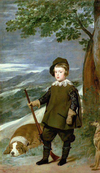 Príncipe Balthasar Carlos (1629-1649) Vestido como um caçador, 1635-36 de Diego Velázquez