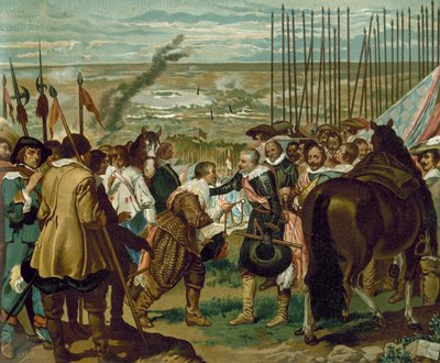 A rendição de Breda, Holanda, 1625 (chromolitho) de Diego Velázquez