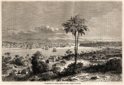 Vista geral de Havana, capital de Cuba, desenhada por Lancelot para ilustrar a viagem à ilha de Cuba, em 1859, por Richard Dana (1815-1882). Gravura em "Le tour du monde, nouveau journal des voyages" Paris de Dieudonne Auguste Lancelot