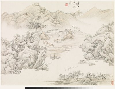 Paisagens segundo Mestres do passado de Ding Huang