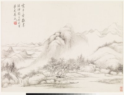 Paisagens segundo Mestres do passado de Ding Huang