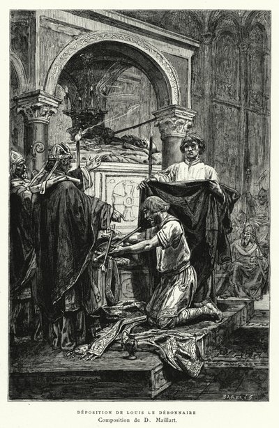 Depósito de Louis Le Debonnaire (gravura) de Diogene Ulysse Napoleon Maillart