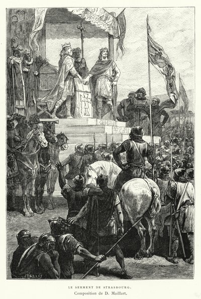 O Juramento de Estrasburgo (gravura) de Diogene Ulysse Napoleon Maillart