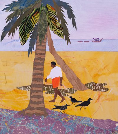 Passeio matinal, Neeleshwar (colagem) de Dione Verulam