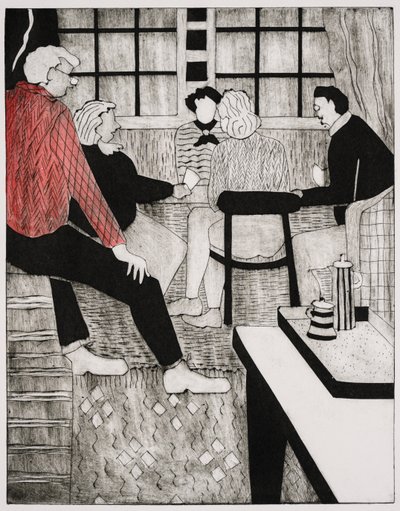 O professor de Bridge (collagraph) de Dione Verulam