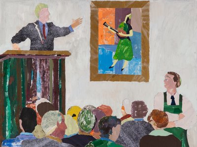 O tocador de bandolim, 2020 (colagem) de Dione Verulam