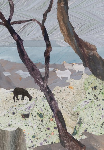 Dia húmido junto ao mar (colagem) de Dione Verulam