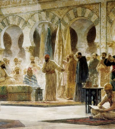 Abd Al-Rahman III, detalhe de uma pintura de Dionis Baixeras i Verdaguer de Dionisio Baixeras Verdaguer