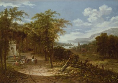 Paisagem arborizada, do século 18 de Dionys Verburgh