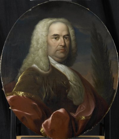 Retrato de Hugo du Bois, Director da Câmara de Roterdão da Companhia Holandesa das Índias Orientais, eleito em 1734 de Dionys van Nijmegen