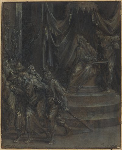 Pilatos lavando as mãos enquanto Cristo é levado de Dirck Barendsz