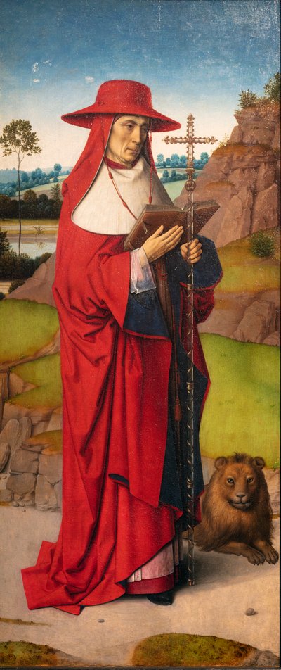 Igreja paroquial (Parochiekerk Sint-Pieter). Quadro. Dirk Bouts. O martírio de São Erasmo. Ca 1460-1464. Detalhe. Painel esquerdo de Dirck Bouts