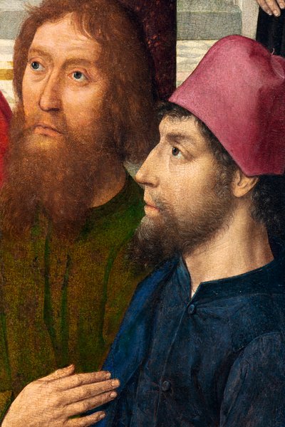 Igreja Paroquial (Igreja Paroquial de São Pedro). quadro. Última Ceia. Dirk Bouts. 1464-1468. Detalhe. painel central. de Dirck Bouts