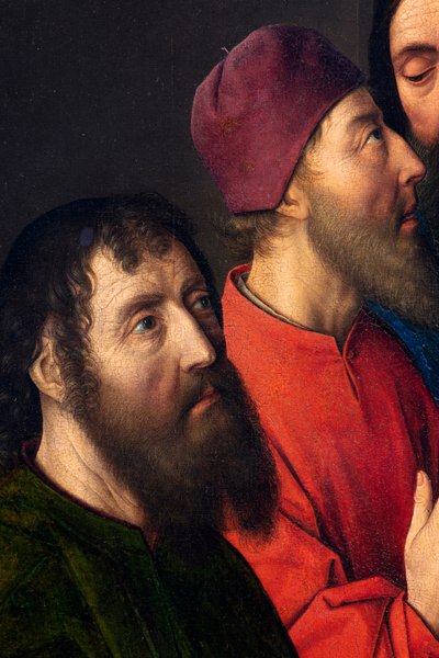 Igreja Paroquial (Igreja Paroquial de São Pedro). quadro. Última Ceia. Dirk Bouts. 1464-1468. Detalhe. painel central. de Dirck Bouts