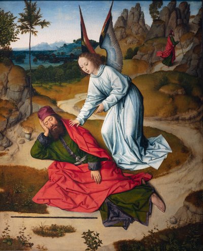 Igreja paroquial (Parochiekerk Sint-Pieter). Quadro. Última Ceia. Dirk Bouts. 1464-1468. Detalhe. Painel direito. de Dirck Bouts