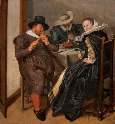 Companhia alegre com flautista de Dirck Hals