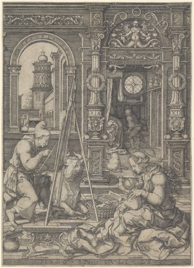 São Lucas Pintando a Virgem, 1526. de Dirck Vellert