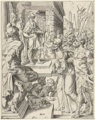Cristo perante Pilatos
A queda e a redenção da humanidade através da vida e da paixão de Cristo (título da série) de Dirck Volckertsz. Coornhert (attributed to)